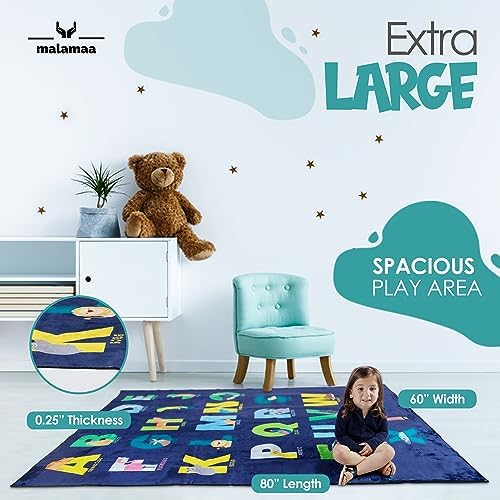 ABC Rug for Kids XL 80" x 60" - Use in Nursery and Classroom to Learn The Alphabet - Nursery Rug, Alphabet Rug, Kids Rugs for Playroom, Rugs for Classroom (Rectangle Blue) - Image 3
