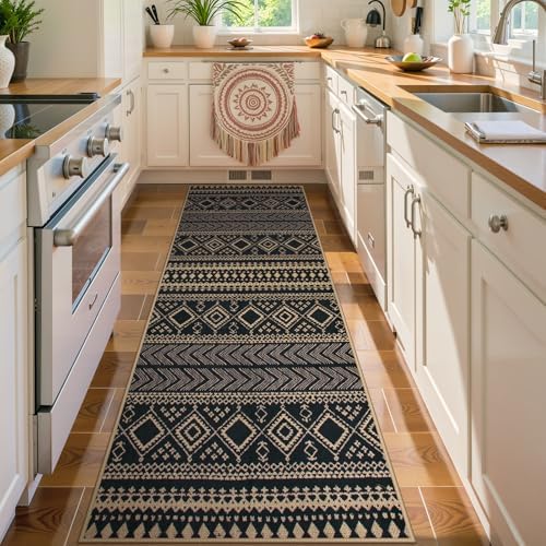 Lahome Boho Kitchen Runner Rug, 2x8 Easy Jute Laundry Room Rug by Lahome