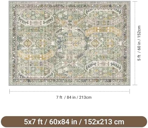 befbee Washable 5x7 Area Rug Non Slip Stain Resistant Rug for Living Room - Image 2