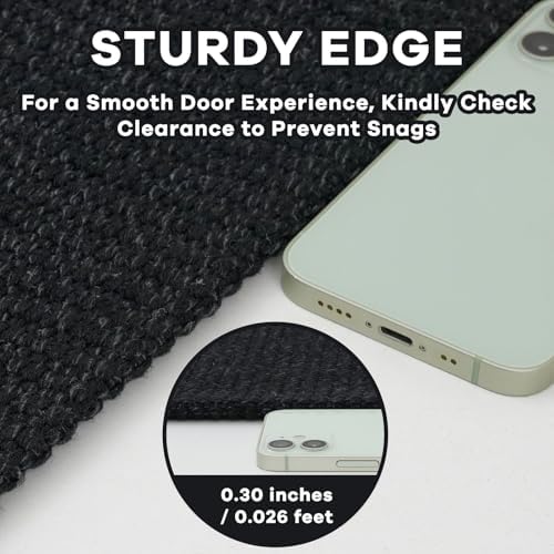 EARTHALL Washable Area Rug, Non Slip Entryway Rug, 4x5 Ft, Black Heather - Image 2
