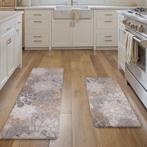 GENIMO Anti Fatigue Kitchen Mats for Floor 2PCS, Standing Rugs, Taupe Grey - Image 5