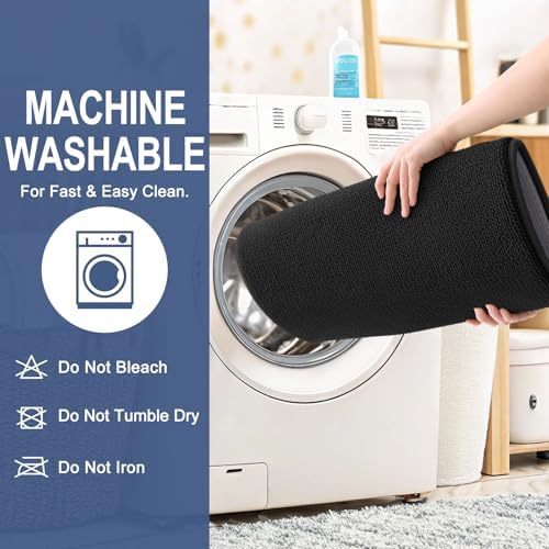 OLANLY Memory Foam Bathroom Runner Rugs 59x24, Absorbent Long Mat, Black - Image 6