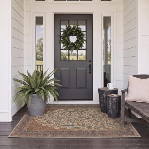 GENIMO 2.5x8 Outdoor Runner Rug, Washable for Patio, Vintage Indigo - Image 4