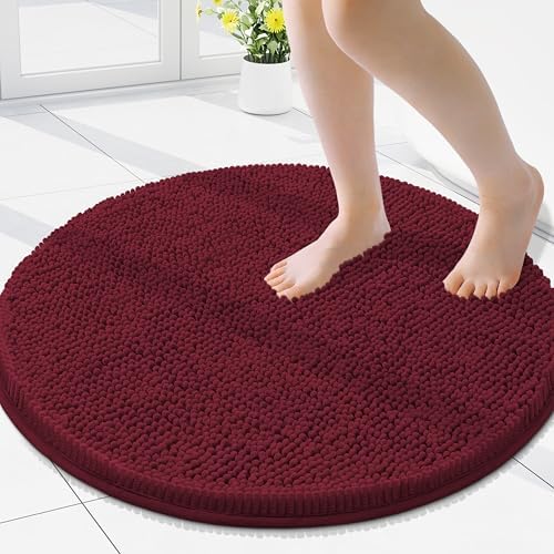 Smiry Round Bathroom Rugs 24X24, Chenille Extra Soft Absorbent Bath Mat by Smiry