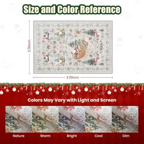 zesthome Christmas Area Rug 2x3, Washable Rugs for Entrance - Image 2