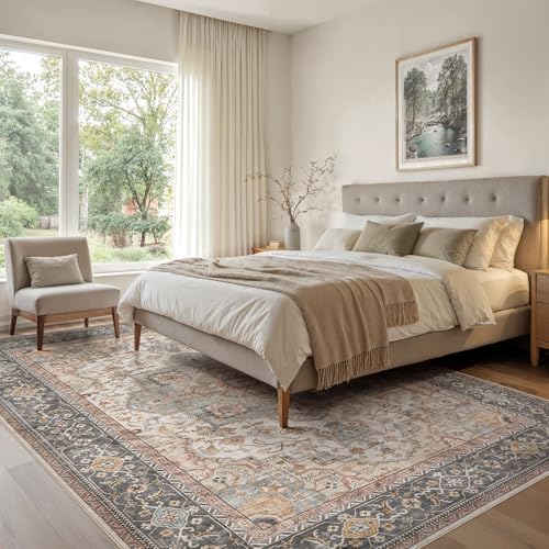EIEIHOUSE Washable 12x15 Area Rugs for Living Room Forest Green Orange - Image 3