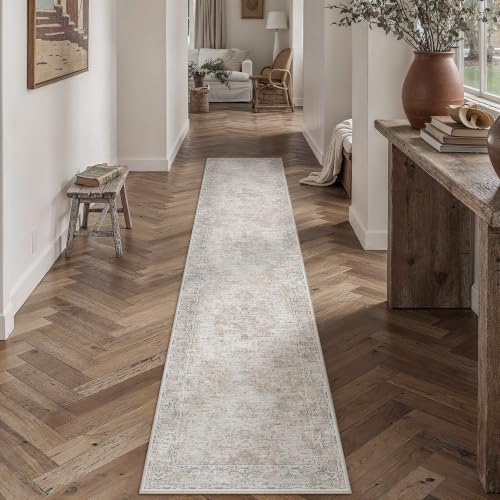 HUGEAR Beige Runner Rugs 2x10 Washable Rug Indoor Carpet by HUGEAR