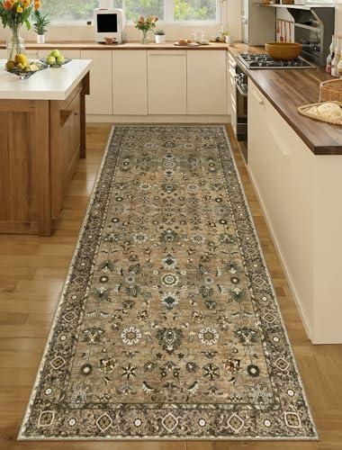 Tangsoo Brown 2.6x10 Hallway Runner Rugs, Washable Non Slip Rug Runners - Image 7