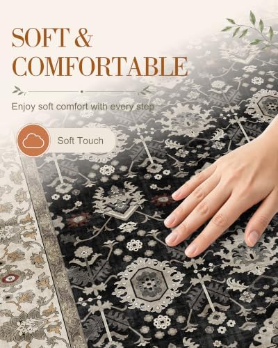OLANLY 4x6 Washable Area Rug, Soft Non Slip Carpet for Bedroom Living Room - Image 4