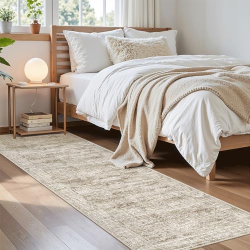 Soalmost Runner Rug 2x7 Washable Non-Slip Hallway Rugs for Kitchen Brown - Image 4