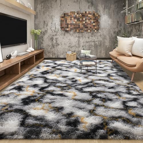 Tepook Soft Fluffy Rugs for Living Room, 5x8 Shaggy Area Rug for Bedroom - Image 3