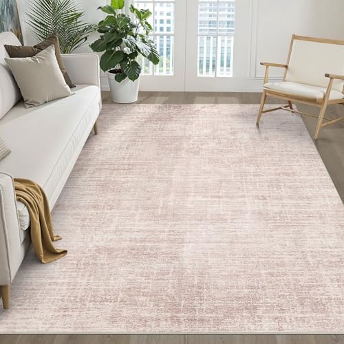 LOONGRUG 6x9 Area Rug Washable Neutral Modern Rug for Living Room Pink by LOONGRUG