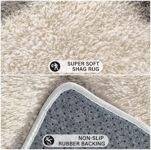 PureCozy Grey 7x10 Area Rug for Living Room Soft Checkered Shag Carpet - Image 4