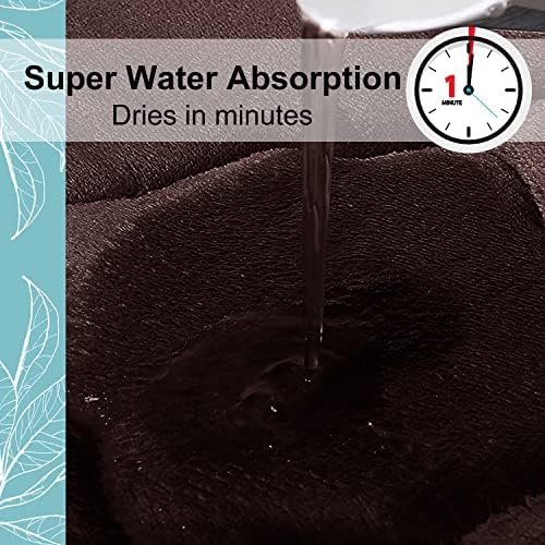OLANLY Memory Foam Bath Mat Rug 47x32, Ultra Soft Bathroom Rugs, Brown - Image 5