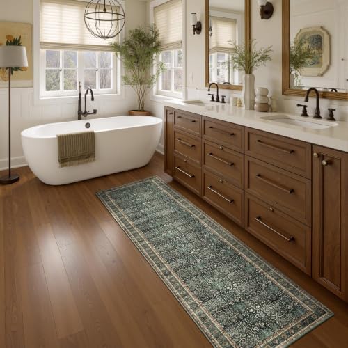 Lofus 2x8 Area Rugs for Hallways, Washable Non-Slip Runner Rug, Green - Image 4