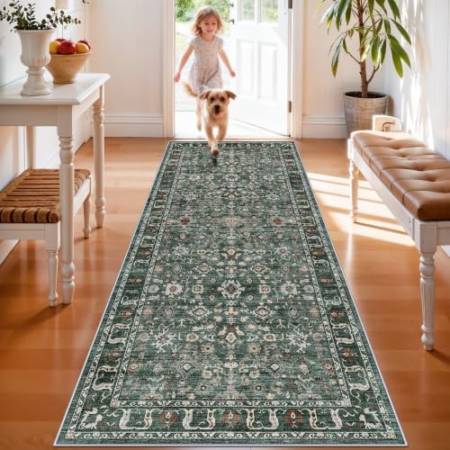 Washable Hallway Runner Rug 3x8: 8ft Runners for Kitchen Entry Non Slip by TOPRUUG