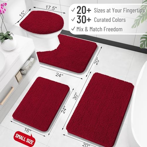 OLANLY Small Bathroom Rugs 30x18, Extra Soft Absorbent Chenille Bath Rugs - Image 2