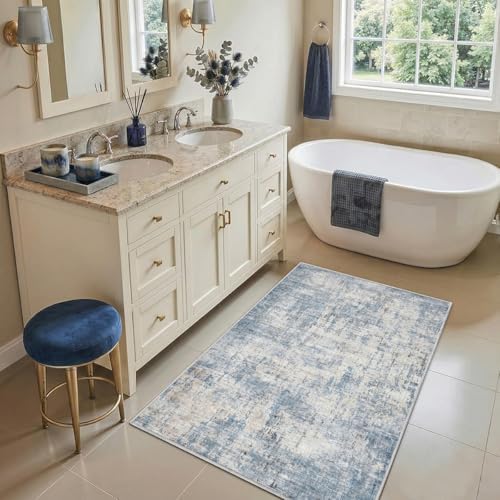 2x3 Area Rug Washable Abstract: Non Slip Throw Rugs for Entryway - Image 2