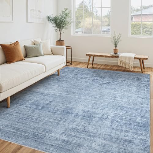 Tortania Area Rug Living Room Rugs - 6x9 Washable Large Soft Neutral Boho Moroccan Bohemian Farmhouse Rug Indoor Floor Carpet for Bedroom Under Dining Table Home Office Decor - Slate Blue by Tortania