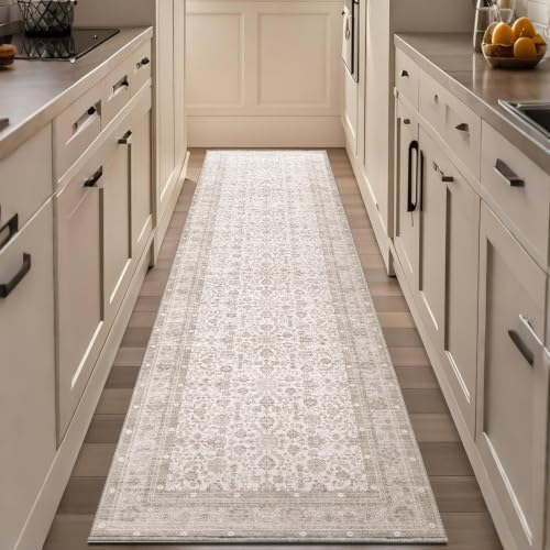 OPPODREAM Vintage Light Beige Area Rugs 2x8, Washable Rug for Living Room by OPPODREAM