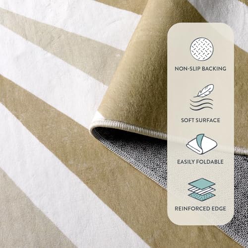 Lahome Khaki Rainbow Sun Washable Area Rug 9x12 for Living Room - Image 5