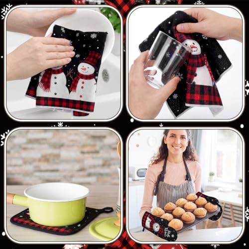 Fourluoo 10 Pcs Christmas Snowman Kitchen Decor and Accessories Set - Image 6