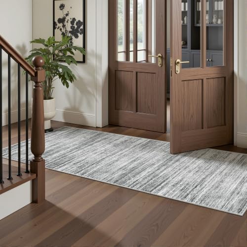 2x6 Runner Rug Non Slip,Washable Hallway Runner Rug,Grey - Image 4