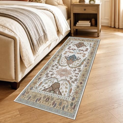 Runner Rug for Entryway 2x6 Washable Floral Rug - Image 3