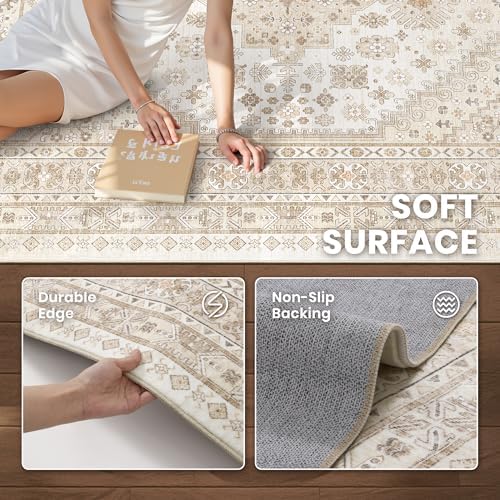 zesthome 2x3 Rug Non Slip, Small Washable Entryway Rug,Beige - Image 6