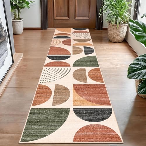 MUJOO Boho Runner Rug Washable 2x8 Area Rugs Non Slip Modern Abstract - Image 2