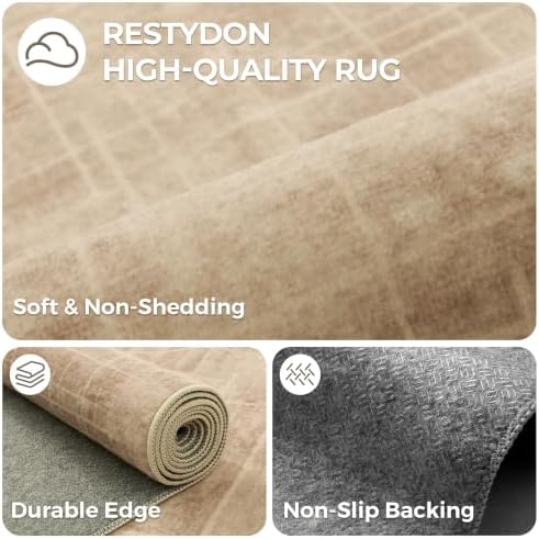 2'6'' x 8' Runner Rug Non Slip,Washable Kitchen Rugs,Brown - Image 7