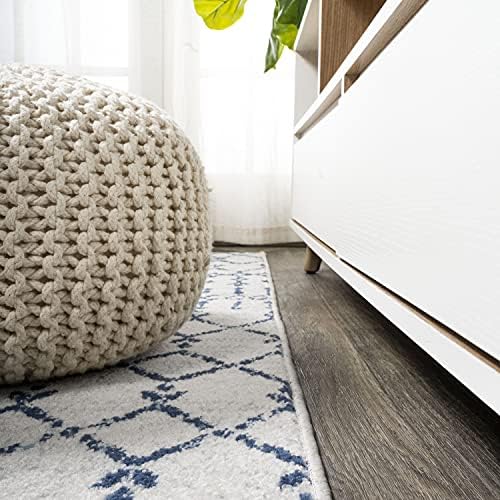 JONATHAN Y Boho Vintage Diamond Cream/Navy Indoor Area Rug 8X10 ft, Moroccan Hype for Living Room, Bedroom, Kitchen, Office, Easy-Cleaning, High Traffic, Pet-Friendly, Non-Shedding (MOH101F-8) - Image 6