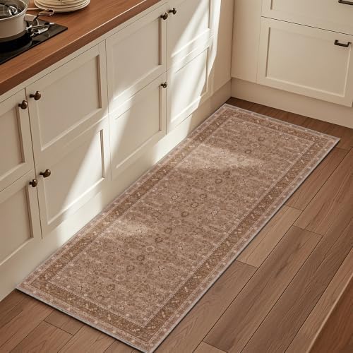 OPPODREAM Vintage Light Brown Area Rugs 2x6, Washable Rug for Living Room by OPPODREAM
