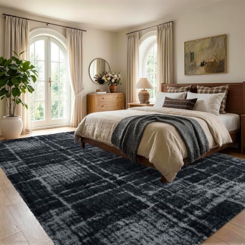 Noahas 6x9 Large Grey Fluffy Soft Area Rug Non-Slip for Living Room Bedroom - Image 3