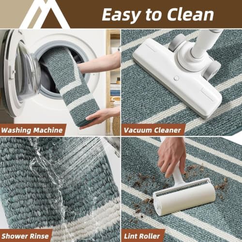COSY HOMEER Kitchen Rugs Set of 2 Non Slip Kitchen Mats for Floor,Lake Blue - Image 6