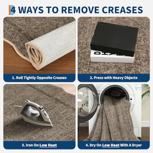 GarveeHome Scalloped Washable Runner Rug 2x10 Kitchen Runner Non Slip Taupe - Image 6