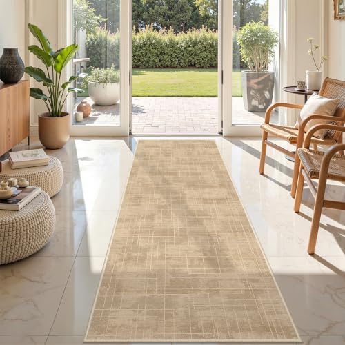 2'6'' x 8' Runner Rug Non Slip,Washable Kitchen Rugs,Brown - Image 5