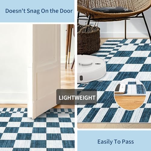 GarveeHome 2.5x8 Checkered Kitchen Runner Rug for Hallway Non Slip Washable - Image 6