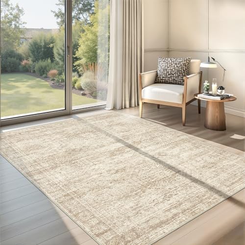 3x5 Rug for Entryway,Washable Area Rug,Beige by Restydon