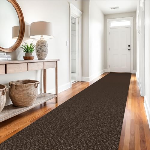 EARTHALL Washable Runner Rug, Non Slip Hall Runner, 3x14 Ft, Brown/Coffee - Image 5