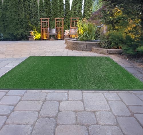Garland Rug Artificial Grass 9 Ft. X 12 Ft. Large Indoor/Outdoor Area Rug Green -Lush Green, Durable, and Low-Maintenance for Patios, Lawns, and More - Image 6