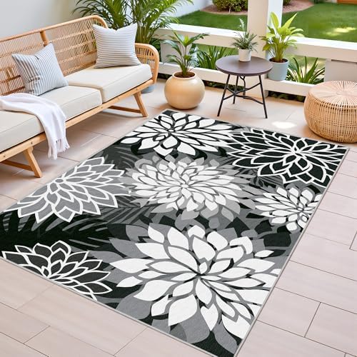 Arenarug Outdoor Rug Waterproof, Washable Patio Rug for Deck, 3x5, Black - Image 2