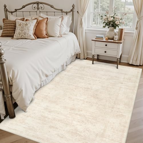 8x8 Area Rugs Living Room: Bedroom Washable Carpet Retro Beige - Image 2