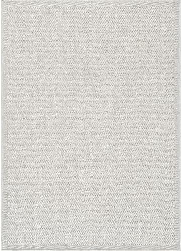 CAMILSON Easy Jute Rug 8x10, Indoor Outdoor Off-White Color Fiber Area Rugs for Living Room and Patio Rug Herringbone Seagrass Boho Woven Design Easy-Cleaning Washable Outside Carpet Alfombras 8 x 10 - Image 3