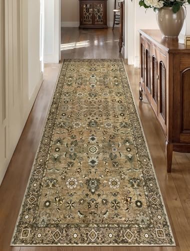 Tangsoo Brown 2.6x12 Hallway Runner Rugs Washable Runner Rug Non Slip - Image 7