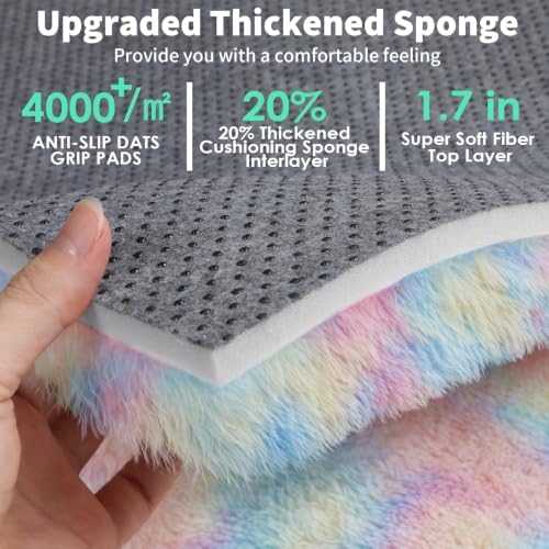 ONASAR Rainbow Area Rugs for Living Room, 5x8 Fluffy Girls Bedroom Rug, Indoor Ultra Soft Plush Shaggy Large Floor Carpets for Nursery Kids Baby Boys Teen Dorm Playroom Home Decor Aesthetic - Image 4