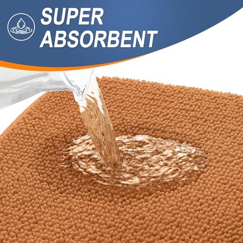 OLANLY Thick Memory Foam Bathroom Rugs 30x20, Soft Absorbent Bath Mat, Clay - Image 3