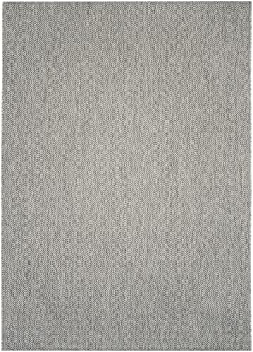 SAFAVIEH Outdoor Area Rug 8x11 - Courtyard Collection - Large, Coastal Design, Grey & Navy, Durable & Easy Cleaning, Ideal for Patio, Entryway, Mudroom, Backyard (CY8022-36812) - Image 3