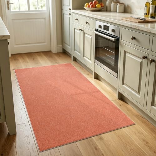 3x5 Orange/White Area Rug Washable Non-Slip Soft Thin for Bedroom Kitchen - Image 2