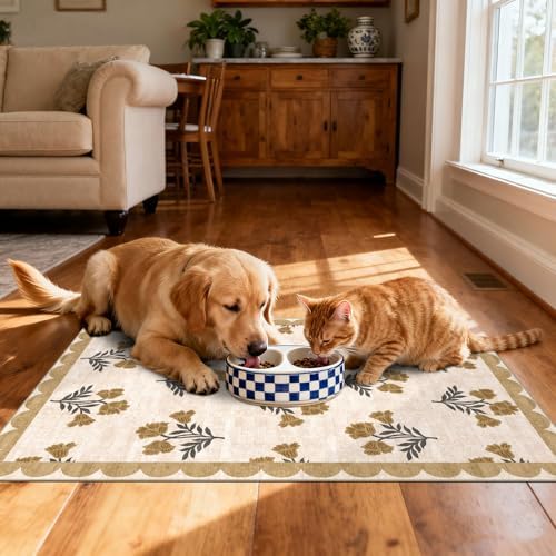 Front Door Mat Outside Entrance - 2x3 Spring Beige Floral Entry Rug - Image 6